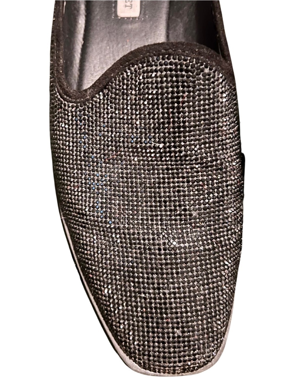 Chelsea & Violet Leone Black Crystal Rhinestone Loafers Size 9 - Picture 3 of 9
